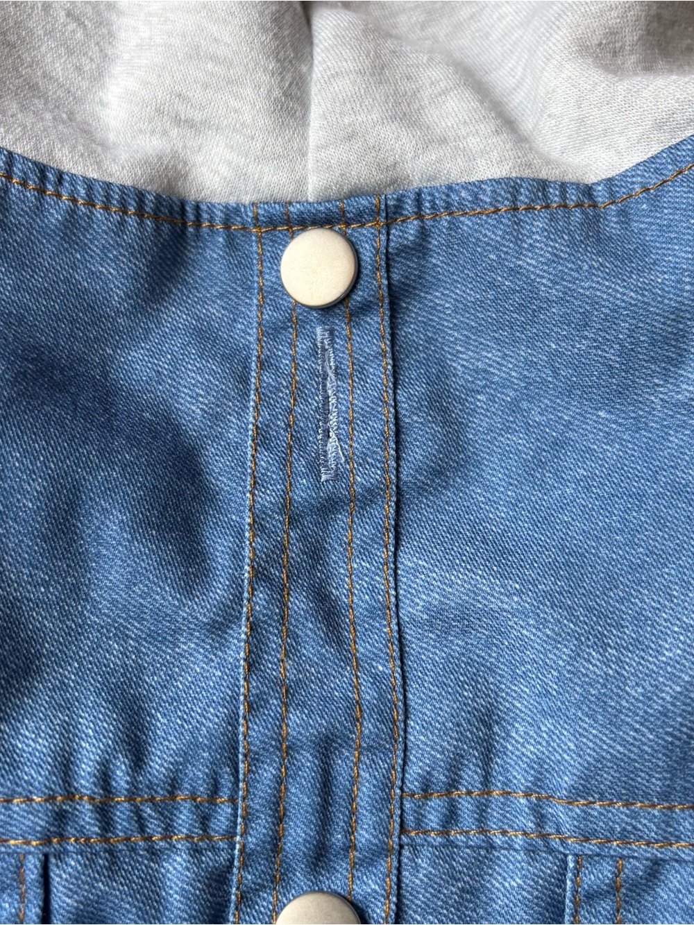 TOP PAW Blue Denim Patched Hoodie Dog Jacket – Size M - Picture 5 of 11